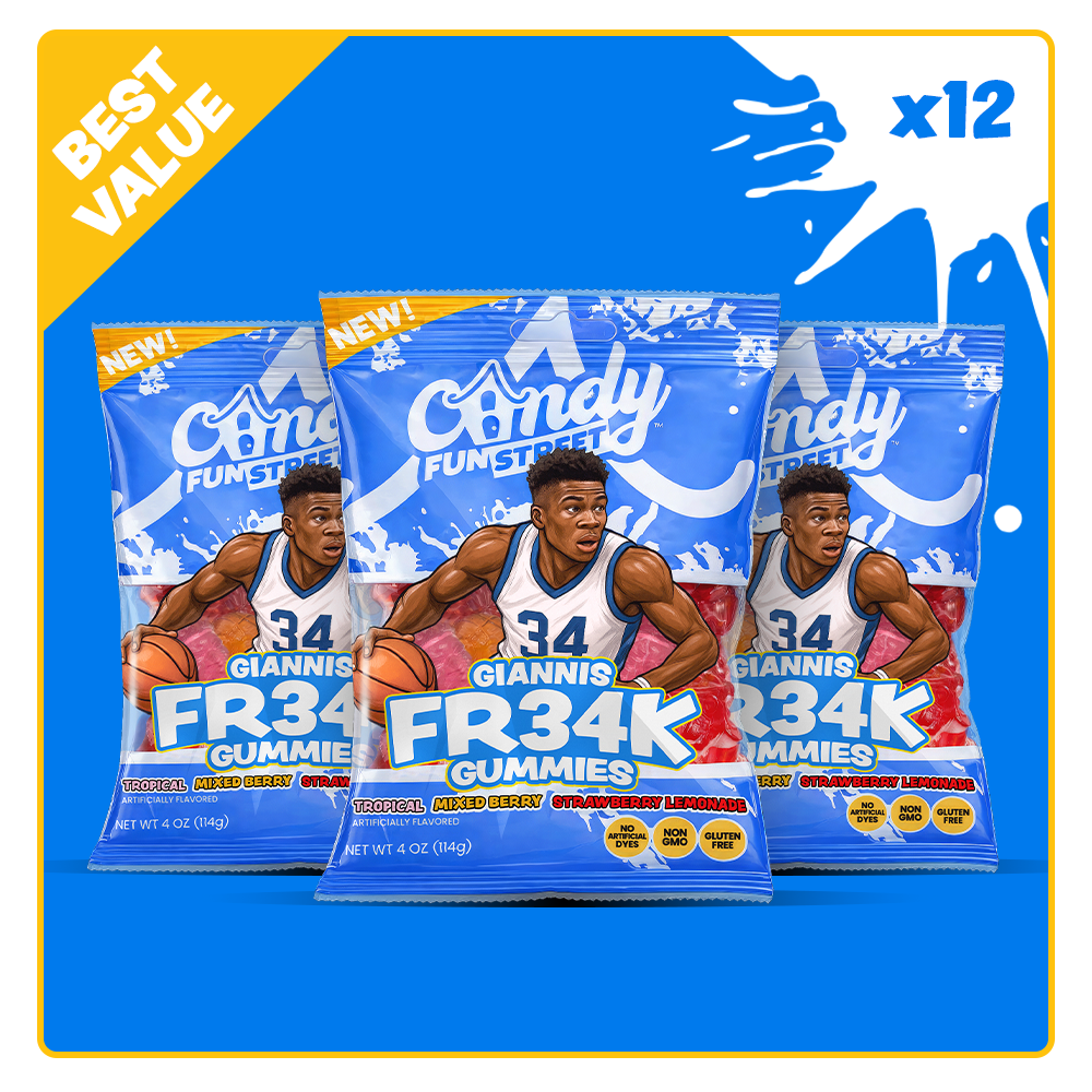 Giannis FR34K Gummies - Assorted Flavors 4oz - 12 Pack