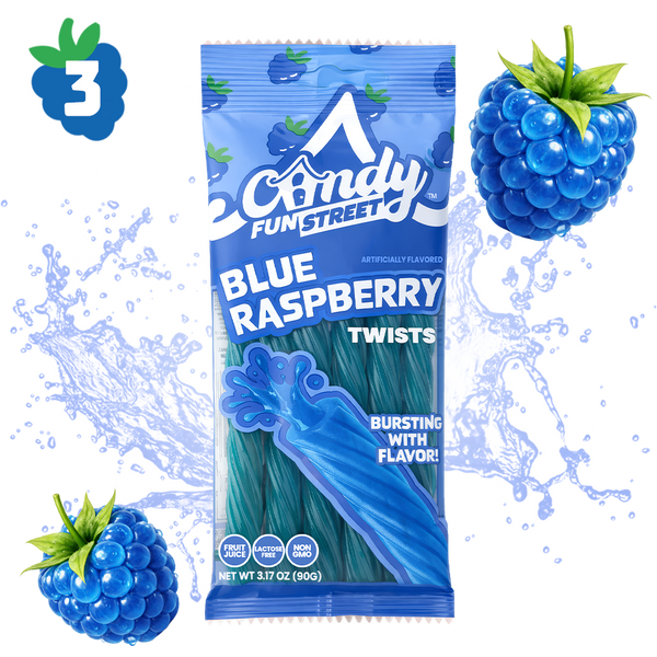 Blue Raspberry Twists 3 Pack | Candy Fun Street